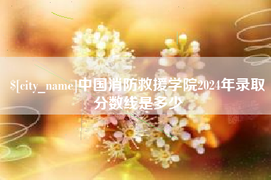 乌兰察布中国消防救援学院2024年录取分数线是多少
