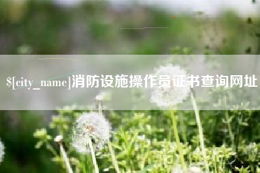 乌兰察布消防设施操作员证书查询网址