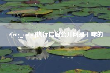 乌兰察布执行信息公开网是干嘛的